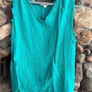 Umgee Teal Textured Tank Top